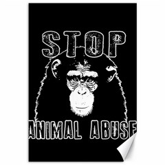 Stop Animal Abuse - Chimpanzee  Canvas 12  X 18   by Valentinaart