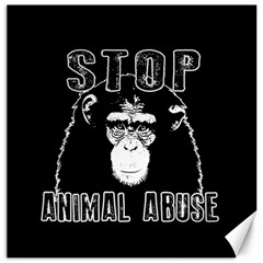 Stop Animal Abuse - Chimpanzee  Canvas 16  X 16   by Valentinaart