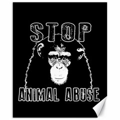 Stop Animal Abuse - Chimpanzee  Canvas 16  X 20   by Valentinaart