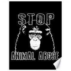 Stop Animal Abuse - Chimpanzee  Canvas 18  X 24   by Valentinaart