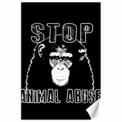 Stop Animal Abuse - Chimpanzee  Canvas 20  X 30   by Valentinaart