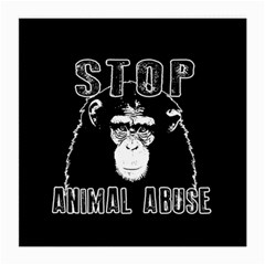 Stop Animal Abuse - Chimpanzee  Medium Glasses Cloth by Valentinaart