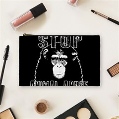 Stop Animal Abuse - Chimpanzee  Cosmetic Bag (medium)  by Valentinaart