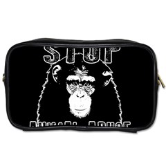 Stop Animal Abuse - Chimpanzee  Toiletries Bags 2-side by Valentinaart