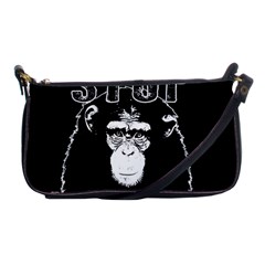 Stop Animal Abuse - Chimpanzee  Shoulder Clutch Bags by Valentinaart