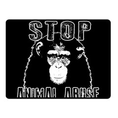 Stop Animal Abuse - Chimpanzee  Fleece Blanket (small) by Valentinaart