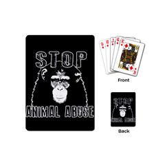 Stop Animal Abuse - Chimpanzee  Playing Cards (mini)  by Valentinaart