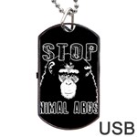 Stop Animal Abuse - Chimpanzee  Dog Tag USB Flash (Two Sides) Back