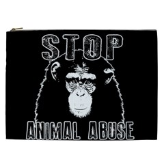 Stop Animal Abuse - Chimpanzee  Cosmetic Bag (xxl)  by Valentinaart