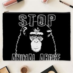 Stop Animal Abuse - Chimpanzee  Cosmetic Bag (xxxl)  by Valentinaart