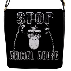 Stop Animal Abuse - Chimpanzee  Flap Messenger Bag (s) by Valentinaart