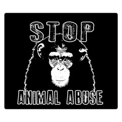 Stop Animal Abuse - Chimpanzee  Double Sided Flano Blanket (small)  by Valentinaart