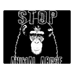 Stop Animal Abuse - Chimpanzee  Double Sided Flano Blanket (large)  by Valentinaart