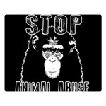 Stop Animal Abuse - Chimpanzee  Double Sided Flano Blanket (Large)  80 x60  Blanket Front