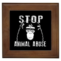 Stop Animal Abuse - Chimpanzee  Framed Tiles by Valentinaart