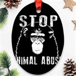 Stop Animal Abuse - Chimpanzee  Ornament (Oval) Front