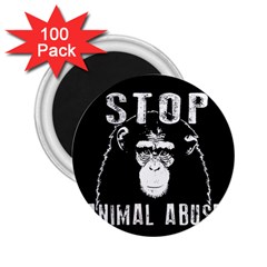 Stop Animal Abuse - Chimpanzee  2 25  Magnets (100 Pack)  by Valentinaart