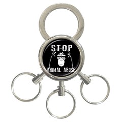 Stop Animal Abuse - Chimpanzee  3-ring Key Chains by Valentinaart