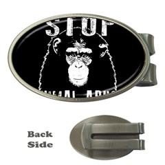 Stop Animal Abuse - Chimpanzee  Money Clips (oval)  by Valentinaart