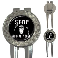 Stop Animal Abuse - Chimpanzee  3-in-1 Golf Divots by Valentinaart