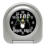 Stop Animal Abuse - Chimpanzee  Travel Alarm Clocks Front