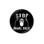 Stop Animal Abuse - Chimpanzee  Hat Clip Ball Marker Front