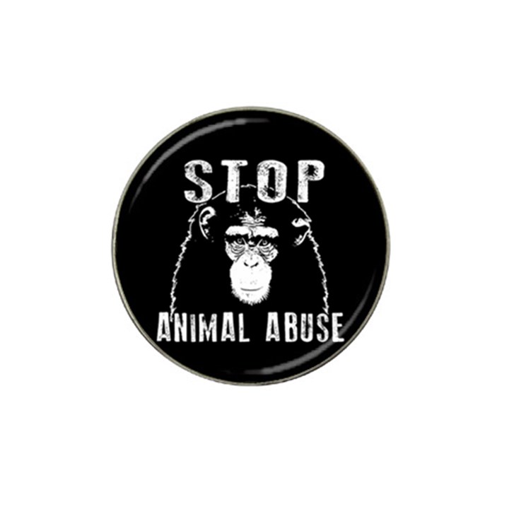 Stop Animal Abuse - Chimpanzee  Hat Clip Ball Marker