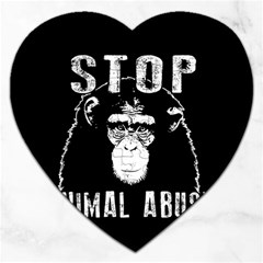 Stop Animal Abuse - Chimpanzee  Jigsaw Puzzle (heart) by Valentinaart