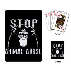 Stop Animal Abuse - Chimpanzee  Playing Card by Valentinaart