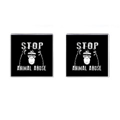 Stop Animal Abuse - Chimpanzee  Cufflinks (square) by Valentinaart