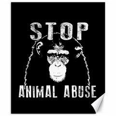 Stop Animal Abuse - Chimpanzee  Canvas 8  X 10  by Valentinaart