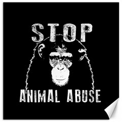 Stop Animal Abuse - Chimpanzee  Canvas 16  X 16   by Valentinaart