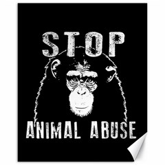 Stop Animal Abuse - Chimpanzee  Canvas 16  X 20   by Valentinaart