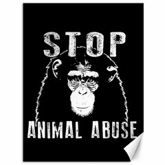 Stop Animal Abuse - Chimpanzee  Canvas 36  X 48   by Valentinaart