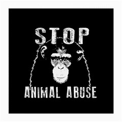 Stop Animal Abuse - Chimpanzee  Medium Glasses Cloth (2-side) by Valentinaart