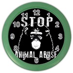 Stop Animal Abuse - Chimpanzee  Color Wall Clocks Front