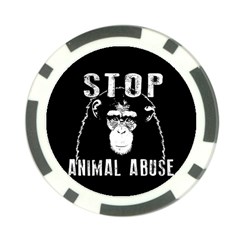 Stop Animal Abuse - Chimpanzee  Poker Chip Card Guard by Valentinaart