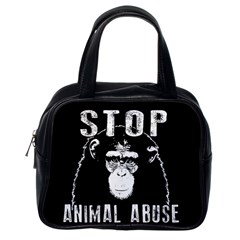 Stop Animal Abuse - Chimpanzee  Classic Handbags (one Side) by Valentinaart