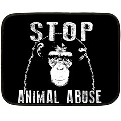 Stop Animal Abuse - Chimpanzee  Double Sided Fleece Blanket (mini)  by Valentinaart