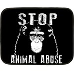 Stop Animal Abuse - Chimpanzee  Double Sided Fleece Blanket (Mini)  35 x27  Blanket Front