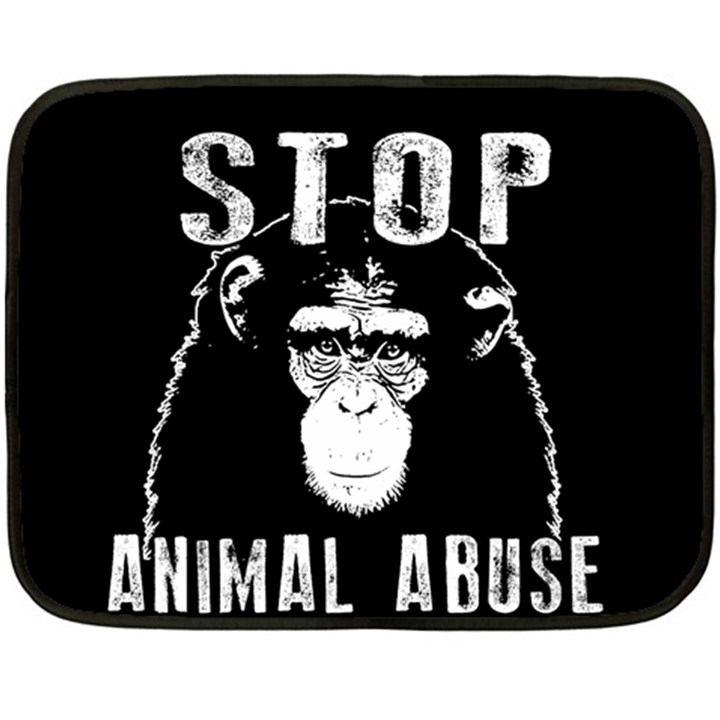 Stop Animal Abuse - Chimpanzee  Double Sided Fleece Blanket (Mini) 