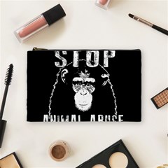 Stop Animal Abuse - Chimpanzee  Cosmetic Bag (medium)  by Valentinaart