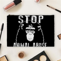 Stop Animal Abuse - Chimpanzee  Cosmetic Bag (large)  by Valentinaart