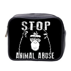 Stop Animal Abuse - Chimpanzee  Mini Toiletries Bag 2-side by Valentinaart