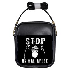 Stop Animal Abuse - Chimpanzee  Girls Sling Bags by Valentinaart