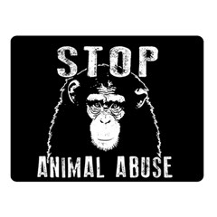 Stop Animal Abuse - Chimpanzee  Double Sided Fleece Blanket (small)  by Valentinaart