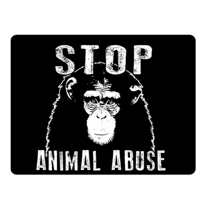 Stop Animal Abuse - Chimpanzee  Double Sided Fleece Blanket (Small) 