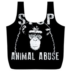 Stop Animal Abuse - Chimpanzee  Full Print Recycle Bags (l)  by Valentinaart