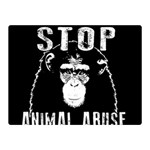 Stop Animal Abuse - Chimpanzee  Double Sided Flano Blanket (Mini)  35 x27  Blanket Front