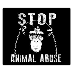 Stop Animal Abuse - Chimpanzee  Double Sided Flano Blanket (small)  by Valentinaart